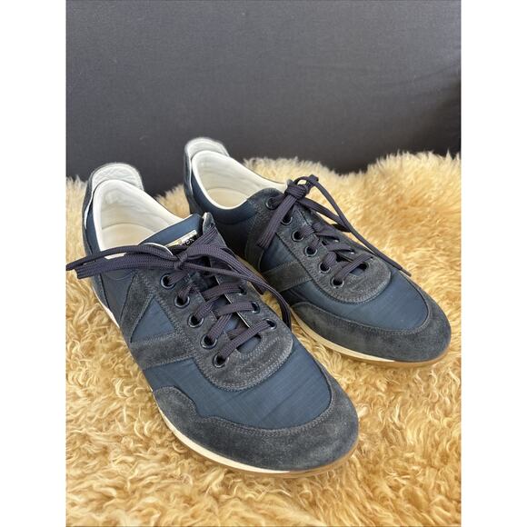 Louis Vuitton Blue Suede Leather Shoes Trainers Sneakers Size 8 - Picture 1 of 13